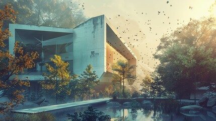 Beautiful Houses of Modern Architecture generative ai