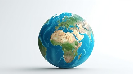 Fototapeta premium Global Perspective: Earth Globe Isolated on White Background