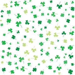 Shamrock pattern isolated on a white background green leaves vector illustration