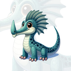 Vector Big Bodybuilder cartoon dinosaur Gym Body Mascot of Muscle, Generative Ai