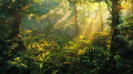 Amazonian Sunrise A Glimpse of the Jungle's Beauty Generative AI