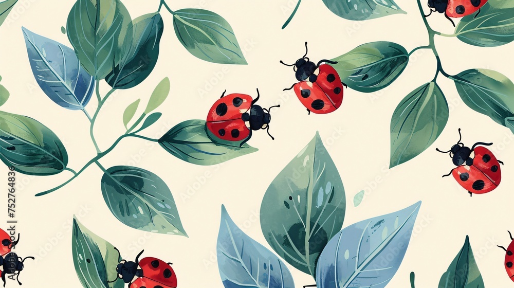 Poster ladybugs in a breeze generative ai