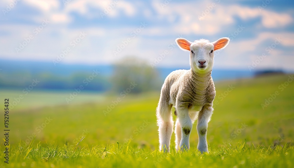 Poster sheep in the field a catchy and optimized adobe stock title for a monthly event generative ai