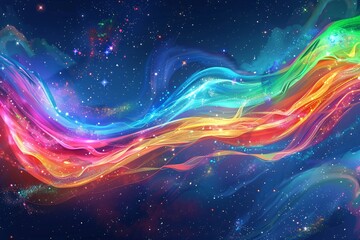 Colorful Cosmic Cloudscape Generative AI