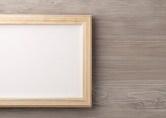 Fototapeta premium abstract empty wooden frame on natural wooden background created with generative ai technology. High quality illustration