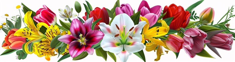 Obraz na płótnie Canvas Blooming Beauties A Vibrant Bouquet of Flower Power Generative AI
