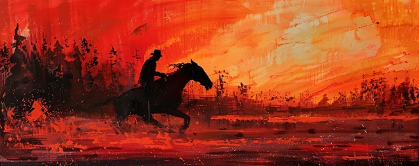 Poster Rodeo Rider in the Sunset Generative AI © Bipul Kumar