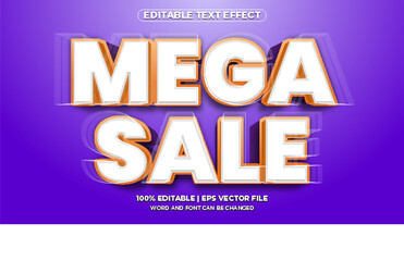 vector modern mega sale banner with editable text effect

