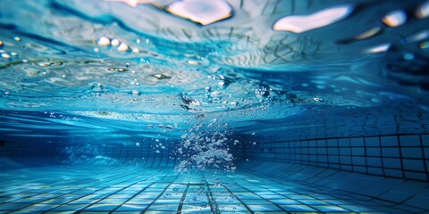 fotografía bajo el agua de una piscina olímpica, sumergido bajo el agua de la piscina 