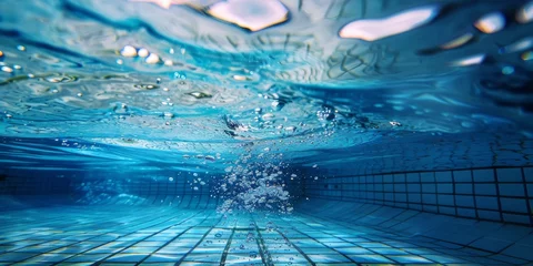 Fotobehang fotografía bajo el agua de una piscina olímpica, sumergido bajo el agua de la piscina  © Loktor