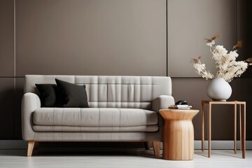 Fototapeta na wymiar Modern living room furniture - armchair, table and lamp