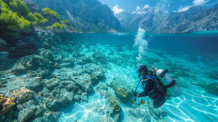 Scuba Diving Duo: Uncovering Underwater Wonders
