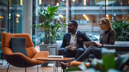 Business Colleagues Collaborating in Urban Settings, To provide stock photo platforms with a versatile set of images featuring two black people in