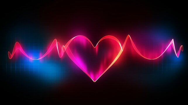  Vibrant color heart beat line concept