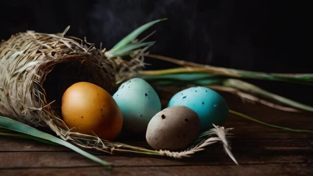 Eeaster eggs colorful pastel colors Happy Easter day