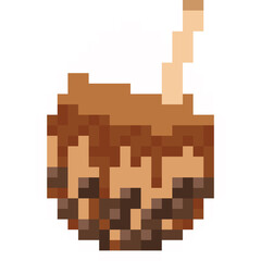 Pixel art bubble tea inside the egg cup icon 3