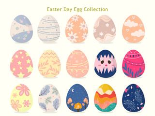 hand drawn vector easter eggs collection element decoration cartoon