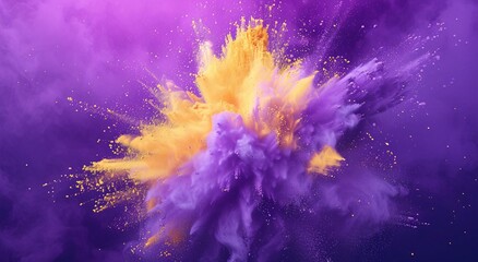 Purple and Yellow Explosion A Colorful Blast for the Month of April Generative AI