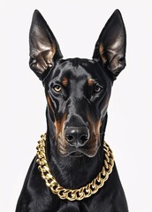 Rottweiler with a Gold Chain A Monthly Event Celebration Generative AI