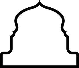 Islamic Dome Design Bold Line Outline Linear Black Stroke silhouettes Design pictogram symbol visual illustration