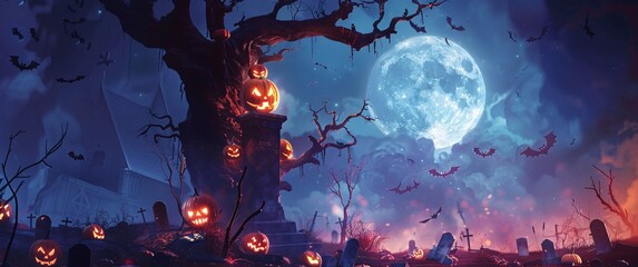 Halloween Night Sky A Spooktacular Celebration of the Season Generative AI