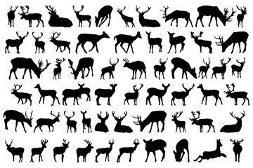 Abstract Vector Deer Silhouette Set