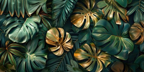 Leaf background green plant tree abstract pattern. Generative Ai