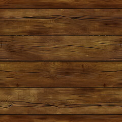 Fototapeta premium Medium brown wood background. Seamless wooden planks board texture. Neural network generated image. Not based on any actual scene or pattern.