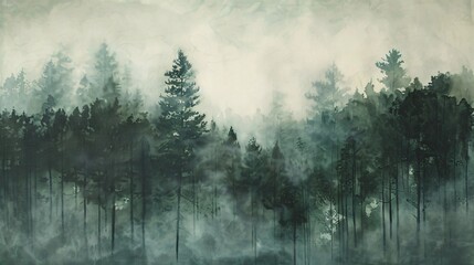 Foggy Forest A Misty, Mystical Scene Generative AI