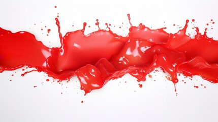 Saucy Impact: Red Ketchup Splashes Isolated on White Background