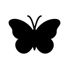 Butterfly silhouette isolated on white background. Insect. Symbol of spring and summer. Logo design.