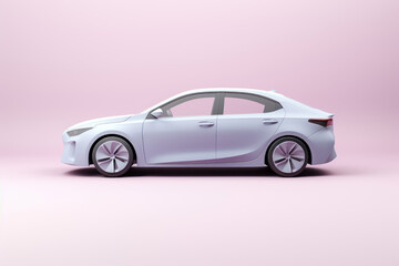 3Drendered modern sedan in stylish pastel perfect for commercial use isolated