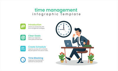 work time management planning. Infographic design template