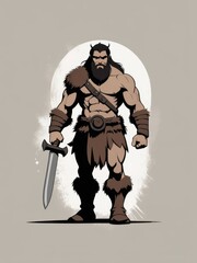 Fototapeta premium barbarian minimalist t-shirt design