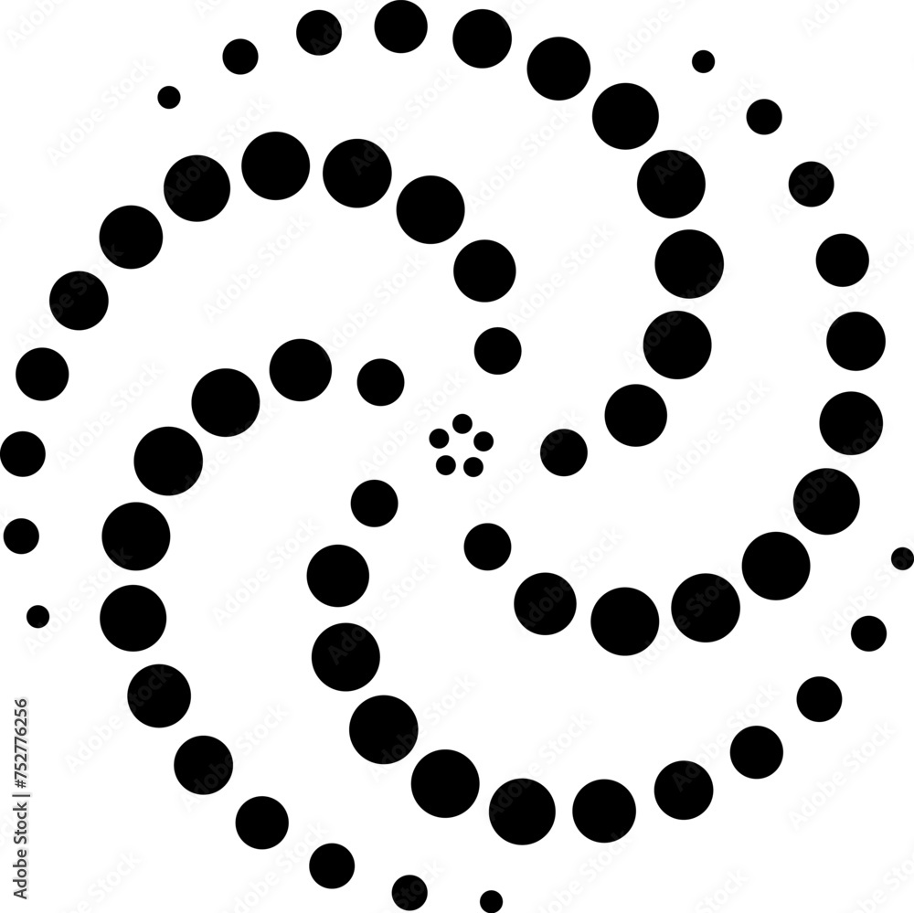 Poster dotted gradient round spiral icon. halftone effect vortex circle shape with dotted pattern. progress