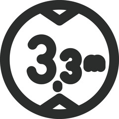 ミニ標識の線画単品イラスト　高さ制限