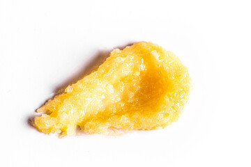 Yellow salt scrub smudge swatch