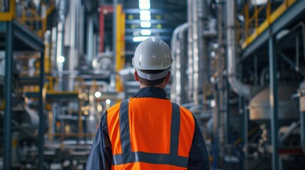 Engineer inspecting industry.