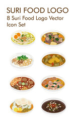 Suriy food logo vector icon set
