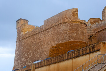 Citadel castle in downtown of Victoria, the capital of Gozo island in Malta