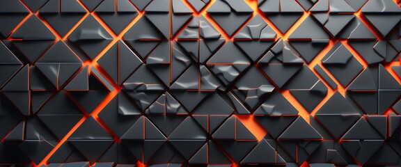 Carbon texture 3d tiles aligned. Abstract background wallpaper. Ascetic web banner. Generative AI