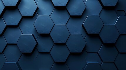 Hexagonal dark blue navy background texture