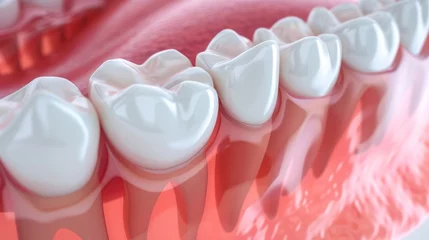 Fotobehang Periodontitis also called gum disease, A serious gum infection that damages the soft tissue around teeth. Without treatment, periodontitis can destroy the bone that supports your teeth © Thipphaphone