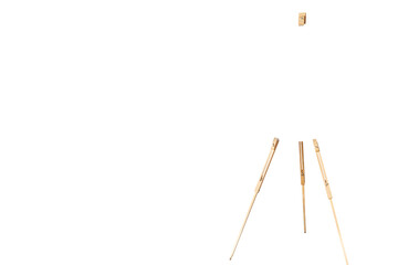 Flipchart, display easel stand vector mock-up. Blank whiteboard realistic mockup.