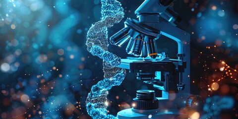 Medical DNA lab science biotechnology research. Generative Ai - obrazy, fototapety, plakaty