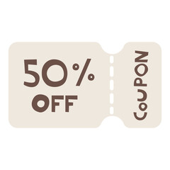COUPON Single 2 cute on a white background, vector illustration.