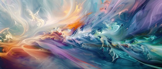 Abstract colorful fluid art with swirling patterns in high resolution