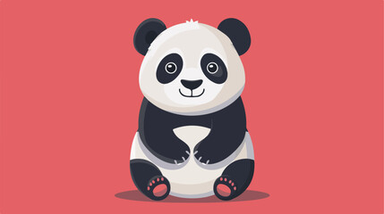 Cute cartoon panda flat vector