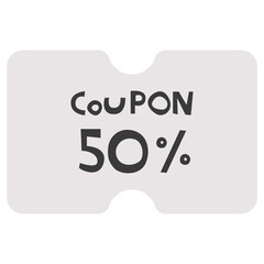 COUPON Single 12 cute on a white background, vector illustration.