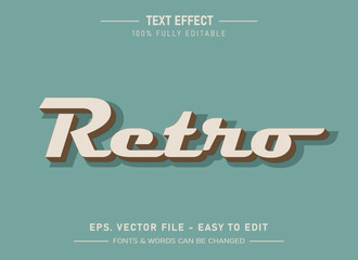 Vector retro good job sticker editable text effet 70's and text style
